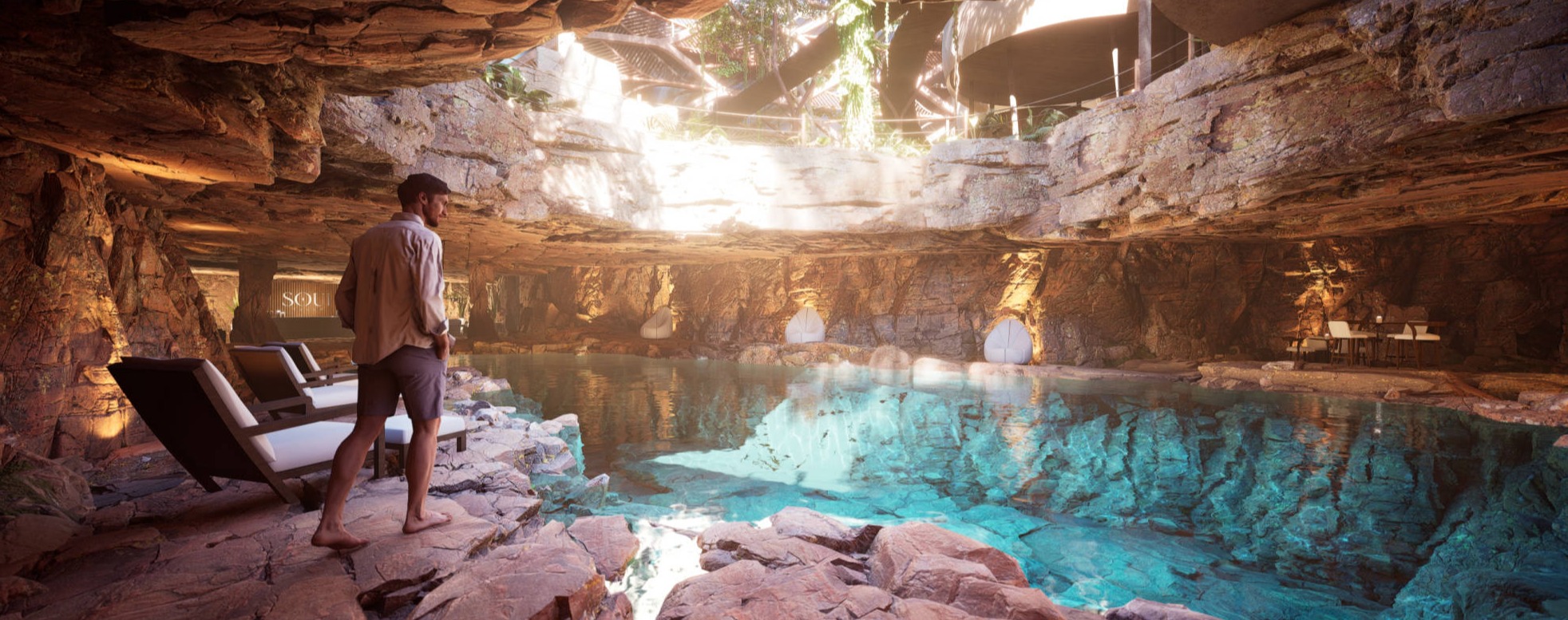 Cave cenote pool